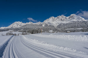 Cross-country skiing at 60 km groomed trails at the Wilden Kaiser